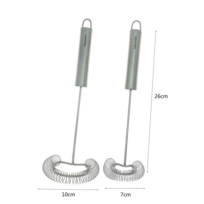 kakamono 2pcsSet Egg Beater Stainless Steel Spring Egg Whisk, Kitchen Milk Egg Beater Whisking,Beating,Magic Hand Held Sauce Stirrer Frotherâ€¦ - Image 2